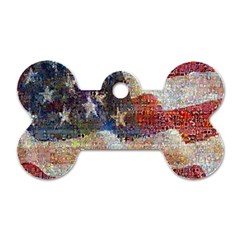 Grunge United State Of Art Flag Dog Tag Bone (one Side) by Nexatart