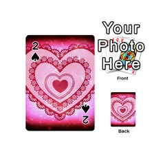 Heart Background Lace Playing Cards 54 (mini)  by Nexatart