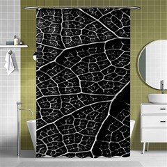 Leaf Pattern  B&w Shower Curtain 48  X 72  (small)  by Nexatart