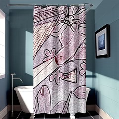 Newspaper Patterns Cutting Up Fabric Shower Curtain 36  X 72  (stall) 