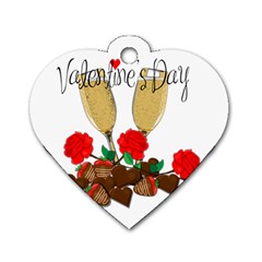 Valentine s Day Romantic Design Dog Tag Heart (two Sides) by Valentinaart