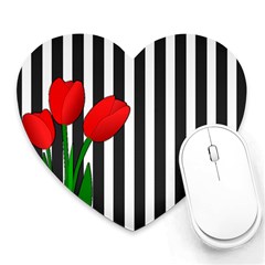 Tulips Heart Mousepads by Valentinaart