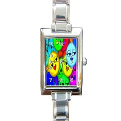 Smiley Girl Lesbian Community Rectangle Italian Charm Watch by Nexatart