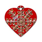 Snowflake Jeweled Dog Tag Heart (Two Sides) Back