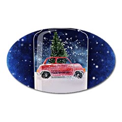 Winter Snow Ball Snow Cold Fun Oval Magnet by Nexatart