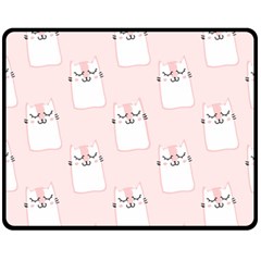 Pattern Cat Pink Cute Sweet Fur Fleece Blanket (medium)  by Amaryn4rt