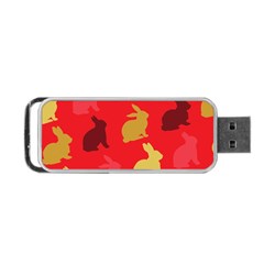 Hare Easter Pattern Animals Portable Usb Flash (two Sides) by Amaryn4rt