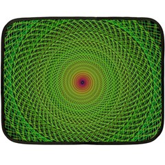 Green Fractal Simple Wire String Double Sided Fleece Blanket (mini)  by Amaryn4rt