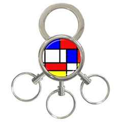 Mondrian Red Blue Yellow 3-ring Key Chains by Amaryn4rt