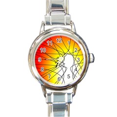 Spirituality Man Origin Lines Round Italian Charm Watch by Amaryn4rt