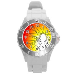 Spirituality Man Origin Lines Round Plastic Sport Watch (l)