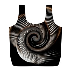 Abstract Background Curves Full Print Recycle Bags (l) 