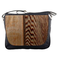 Wood Grain Texture Brown Messenger Bags