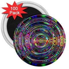 Wave Line Colorful Brush Particles 3  Magnets (100 Pack)