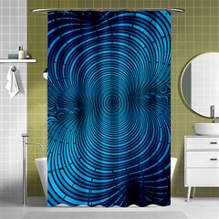 Abstract Fractal Blue Background Shower Curtain 48  X 72  (small) 