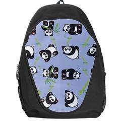 Panda Tile Cute Pattern Blue Backpack Bag