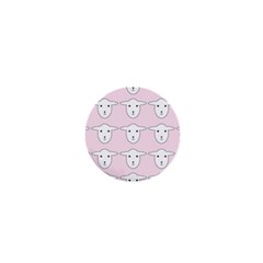 Sheep Wallpaper Pattern Pink 1  Mini Buttons