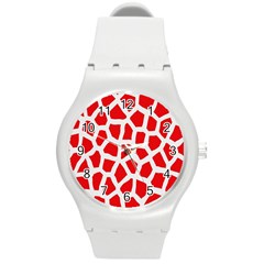 Animal Animalistic Pattern Round Plastic Sport Watch (m)