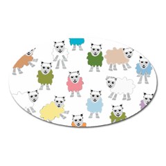 Sheep Cartoon Colorful Oval Magnet by Amaryn4rt