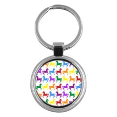 Colorful Horse Background Wallpaper Key Chains (round)  by Amaryn4rt