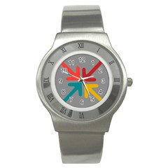 Arrows Center Inside Middle Stainless Steel Watch