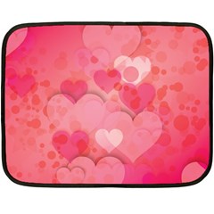 Hearts Pink Background Double Sided Fleece Blanket (mini) 