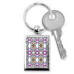 Floral Ornament Baby Girl Design Key Chains (Rectangle)  Front