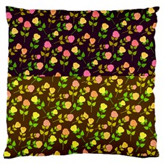 Flowers Roses Floral Flowery Large Cushion Case (one Side) by Amaryn4rt