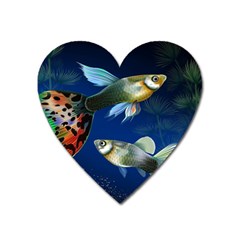 Marine Fishes Heart Magnet