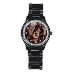 Beautiful Women Fantasy Art Stainless Steel Round Watch by Amaryn4rt