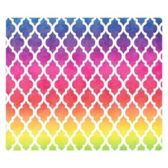 Colorful Rainbow Moroccan Pattern Double Sided Flano Blanket (small) 