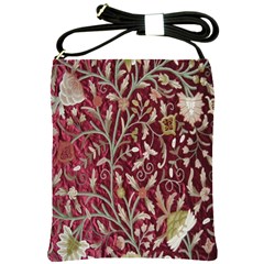 Crewel Fabric Tree Of Life Maroon Shoulder Sling Bags