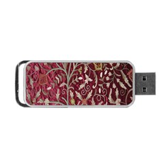 Crewel Fabric Tree Of Life Maroon Portable Usb Flash (one Side)