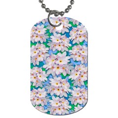 Plumeria Bouquet Exotic Summer Pattern  Dog Tag (two Sides) by BluedarkArt