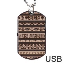 Ethnic Pattern Vector Dog Tag Usb Flash (one Side)