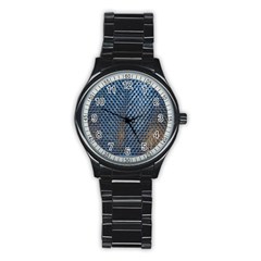 Parametric Wall Pattern Stainless Steel Round Watch