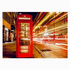 Telephone Box London Night Large Glasses Cloth (2-side) by Amaryn4rt