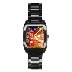 Telephone Box London Night Stainless Steel Barrel Watch by Amaryn4rt