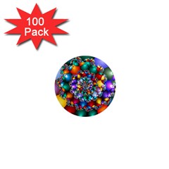 Rainbow Spiral Beads 1  Mini Magnets (100 Pack) 