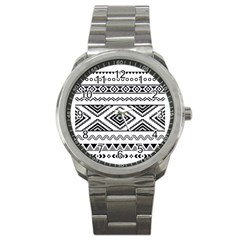 Aztec Pattern Sport Metal Watch