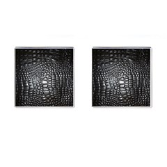 Black Alligator Leather Cufflinks (square)