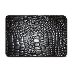 Black Alligator Leather Small Doormat 