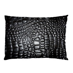 Black Alligator Leather Pillow Case by Amaryn4rt