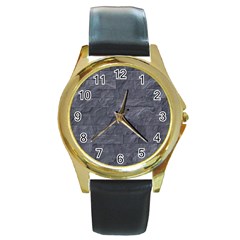 Excellent Seamless Slate Stone Floor Texture Round Gold Metal Watch by Amaryn4rt