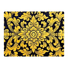 Flower Pattern In Traditional Thai Style Art Painting On Window Of The Temple Double Sided Flano Blanket (mini)  by Amaryn4rt