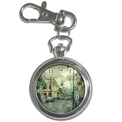 Historic Center Urban Scene At Riobamba City, Ecuador Key Chain Watches by dflcprints