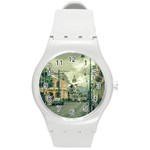 Historic Center Urban Scene At Riobamba City, Ecuador Round Plastic Sport Watch (M) Front