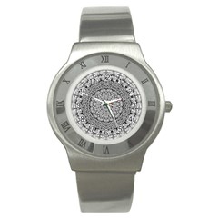 Mandala Boho Inspired Hippy Hippie Design Stainless Steel Watch