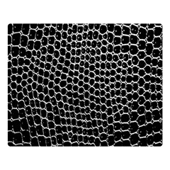 Black White Crocodile Background Double Sided Flano Blanket (large) 