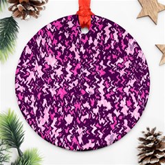 Chic Camouflage Colorful Background Ornament (round)